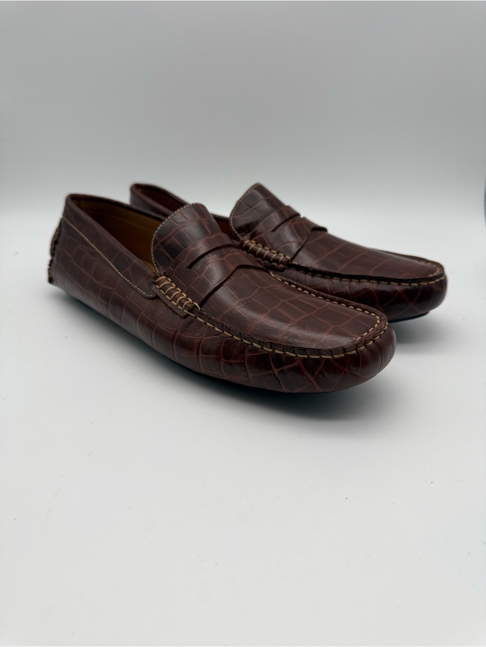 BRAND NEW Mercanti Fiorentini Luxury Italian Design Loafers Drivers Brown Sz 9.5